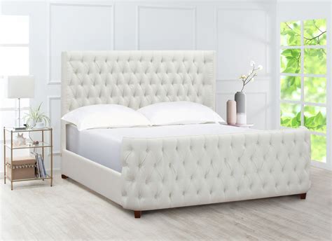 white tufted headboard and footboard